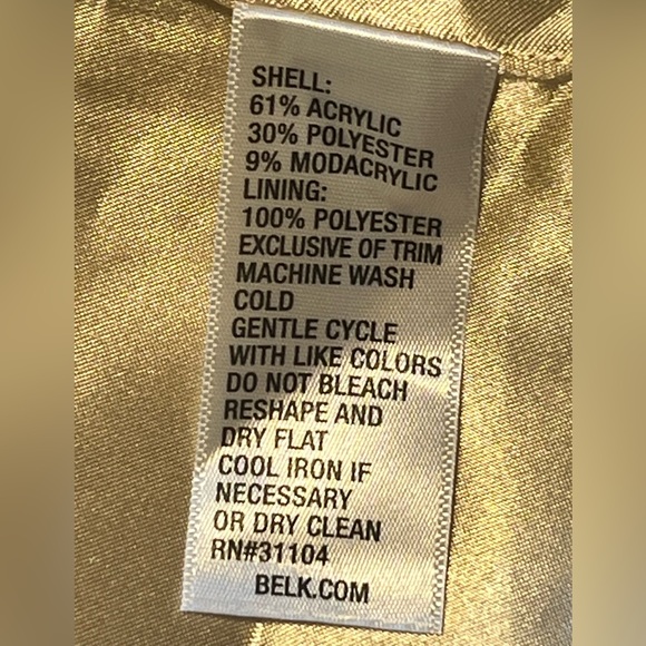 Faux Fur Southwestern Boho Vest • Ivory & Cream • Medium • NWT • New Directions - Picture 11 of 11